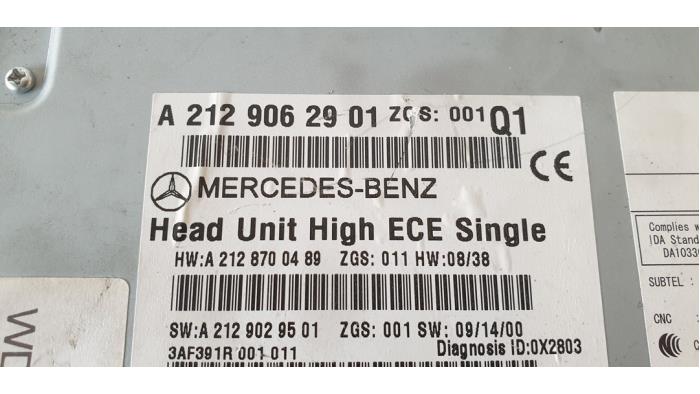 Système navigation d'un Mercedes-Benz E (W212) E-200 CDI 16V BlueEfficiency,BlueTEC 2009