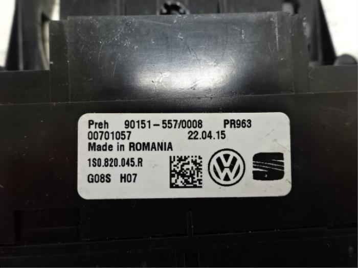 Panneau de commandes chauffage d'un Volkswagen Up! (121) 1.0 12V 60 2015