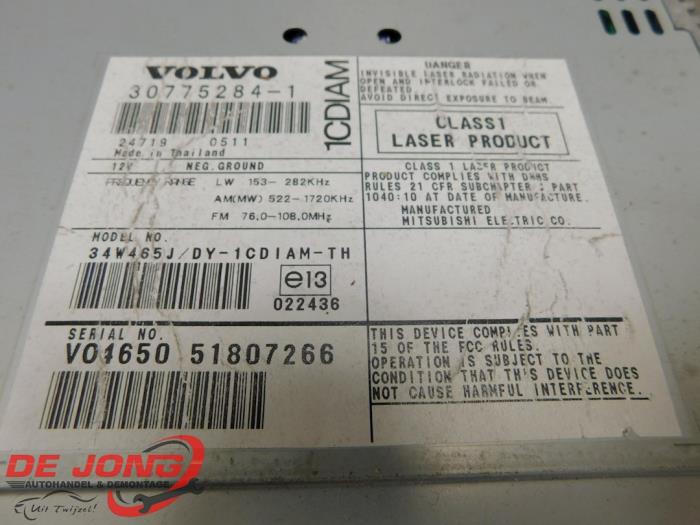 Radio CD player Volvo V50 1.6 D 16V 307752841 VOLVO