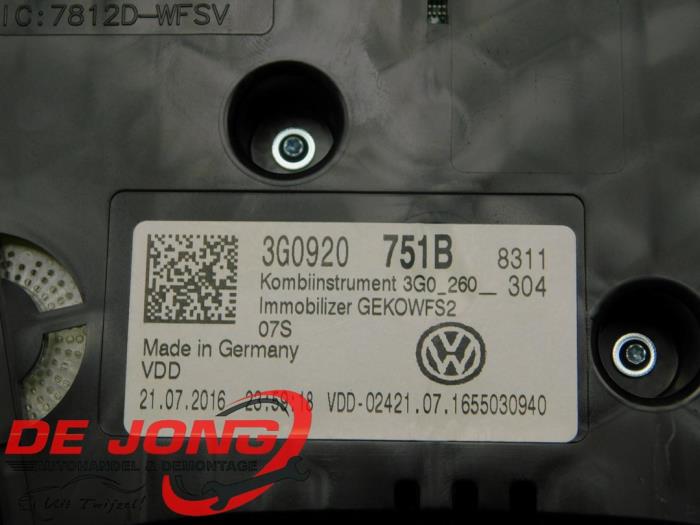 Odometer KM from a Volkswagen Passat Alltrack (3G5) 2.0 TDI 16V 190 4Motion 2017