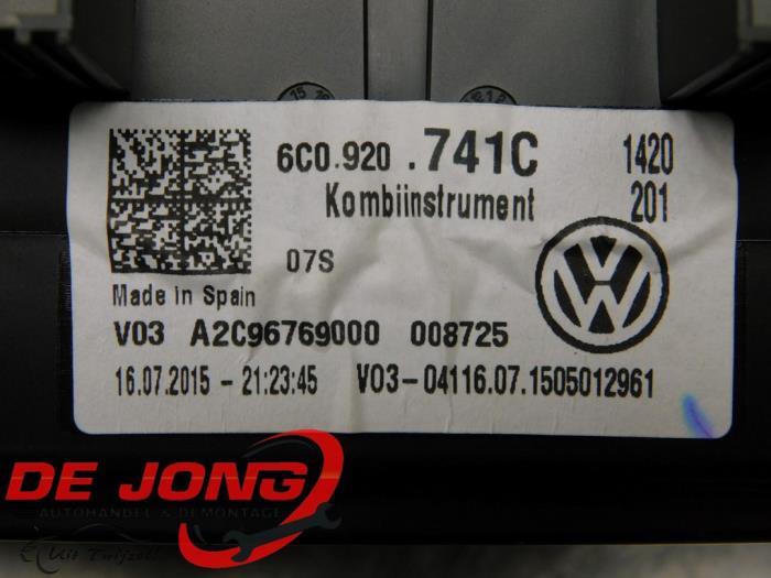 Compteur kilométrique KM d'un Volkswagen Polo V (6R) 1.4 TDI 12V 90 2015