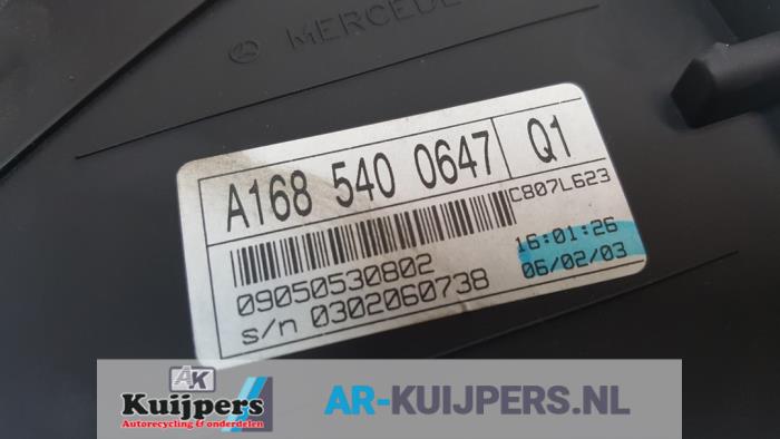 Cuentakilómetros de un Mercedes-Benz A (W168) 1.6 A-160 2003