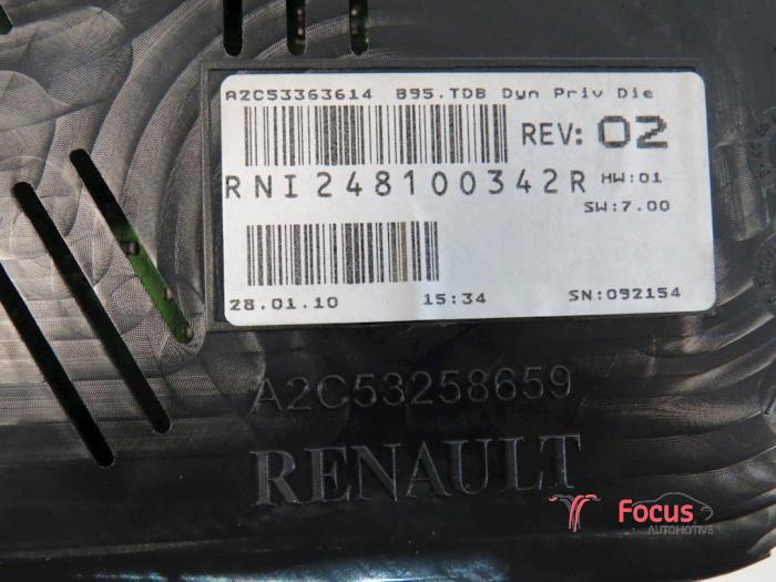 Zündschloss + Steuergerät van een Renault Megane III Grandtour (KZ) 1.5 dCi 110 2010