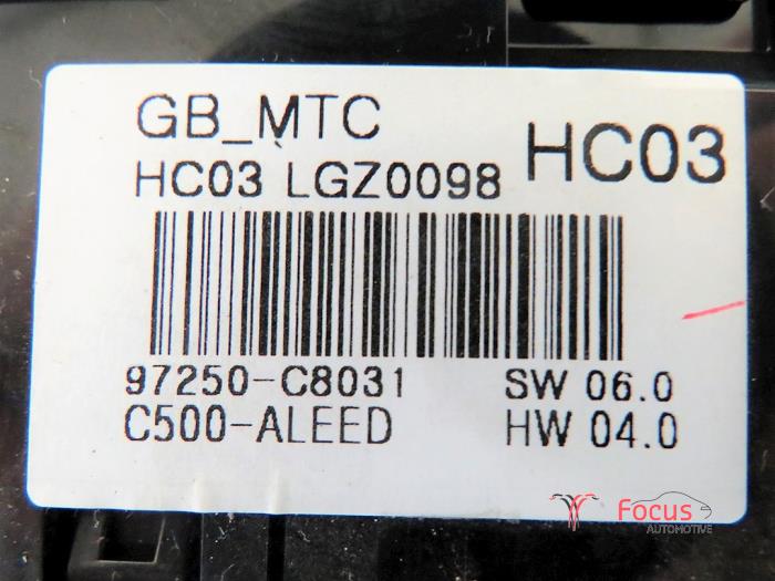 Panel de control de calefacción de un Hyundai i20 (GBB) 1.4 CRDi 16V 2017