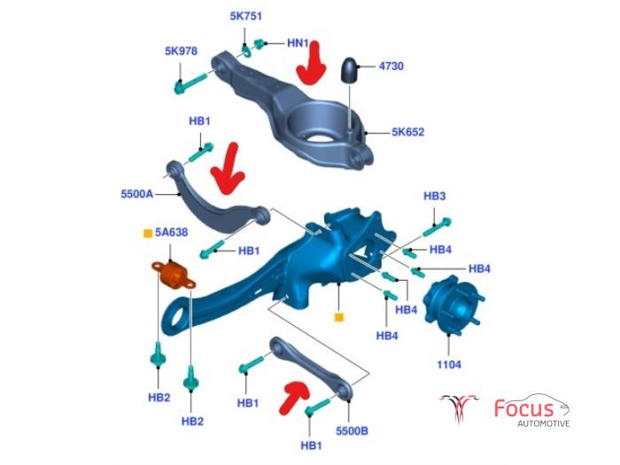 Wahacz zawieszenia prawy tyl z Ford Focus 3 1.0 Ti-VCT EcoBoost 12V 100 2014