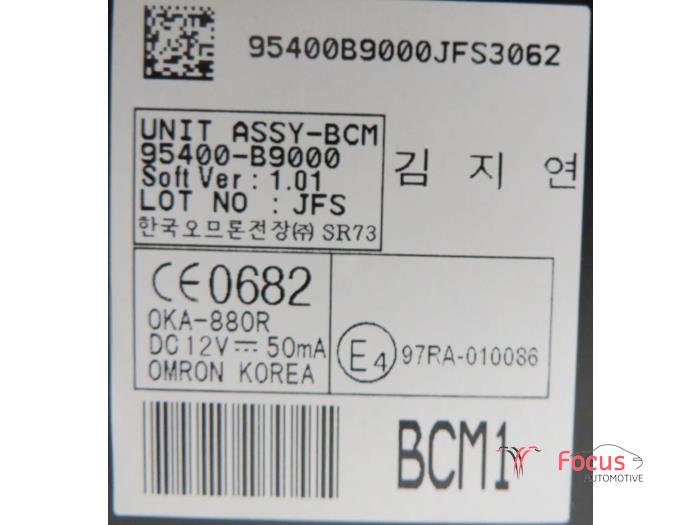 Módulo de confort de un Hyundai i10 (B5) 1.0 12V 2015