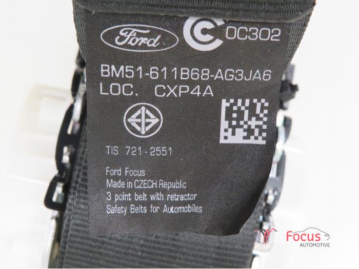 Ceinture de sécurité arrière droite d'un Ford Focus 3 1.0 Ti-VCT EcoBoost 12V 100 2014