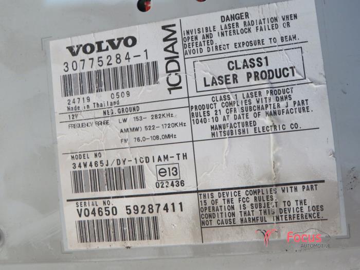 Reproductor de CD y radio de un Volvo V50 (MW) 1.6 D 16V 2005
