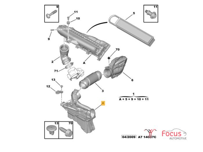 Air box Peugeot 207/207+ 1.6 16V VTi 1436V6 5FW