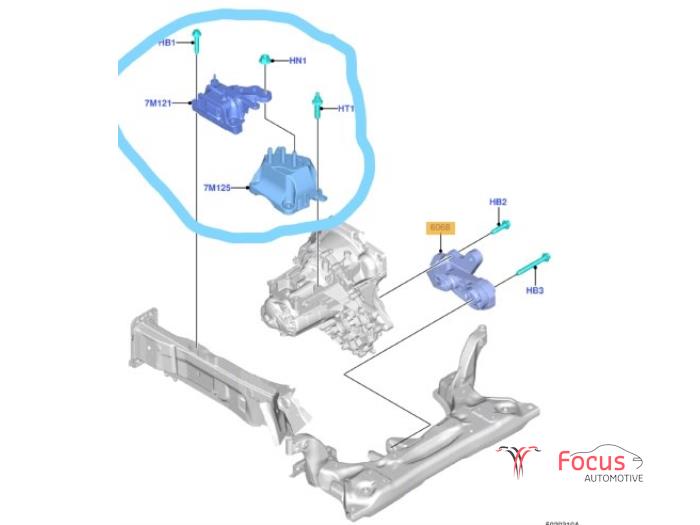 Wspornik skrzyni biegów z Ford Fiesta 7 1.0 EcoBoost 12V 100 2018
