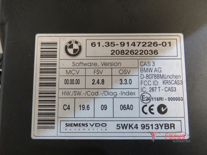 Zündschloss + Steuergerät van een BMW 3 serie Touring (E91) 325d 24V 2008