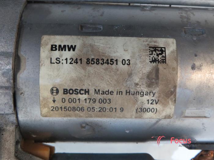 Anlasser van een BMW 1 serie (F20) 116d 1.5 12V TwinPower 2015