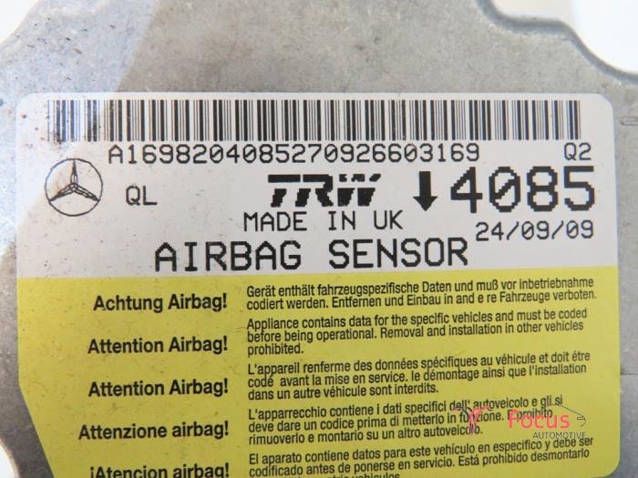 Airbag set + dashboard z Mercedes-Benz B (W245,242) 2.0 B-180 CDI 16V 2009