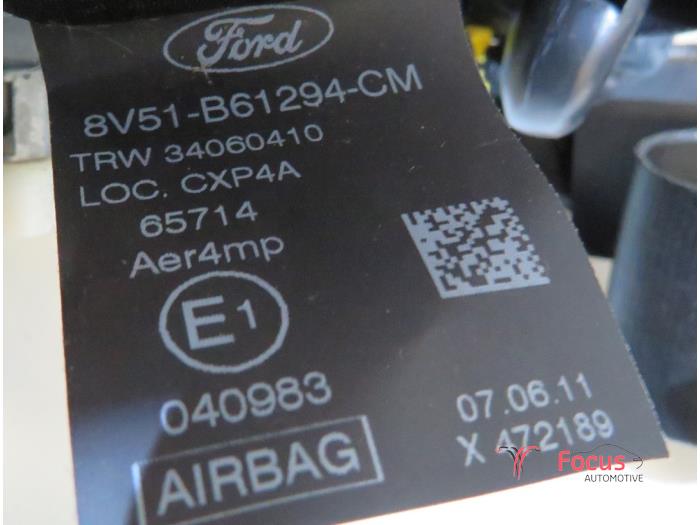 Airbag Set+Modul van een Ford Fiesta 6 (JA8) 1.25 16V 2011