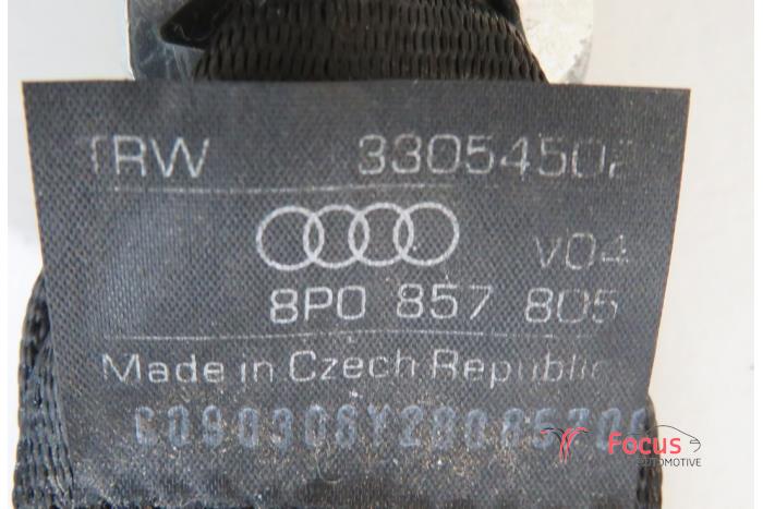 Rear seatbelt, right from a Audi A3 Sportback (8PA) 2.0 FSI 16V 2006