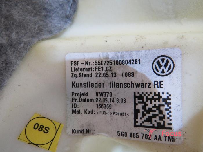 Achterbank airbag rechts d'un Volkswagen Golf VII (AUA) 1.2 TSI 16V 2014
