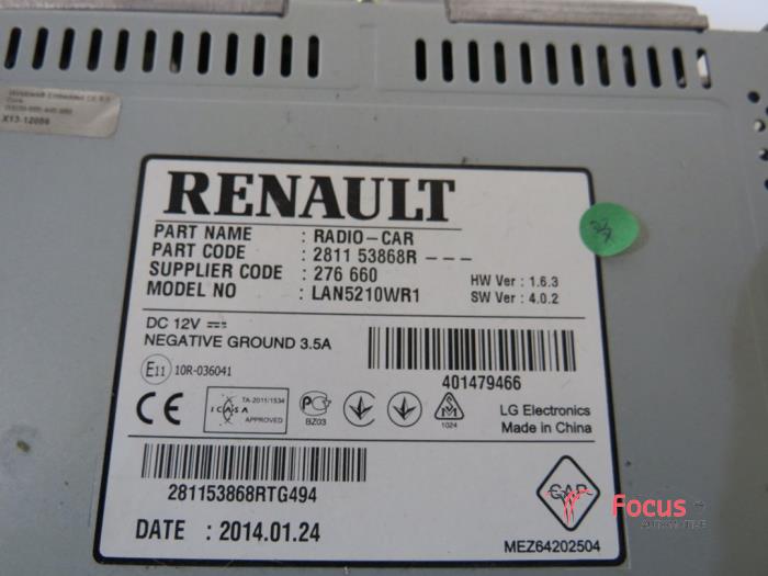 Navigation system Renault Clio IV 1.2 16V - LAN5210WR1 RENAULT