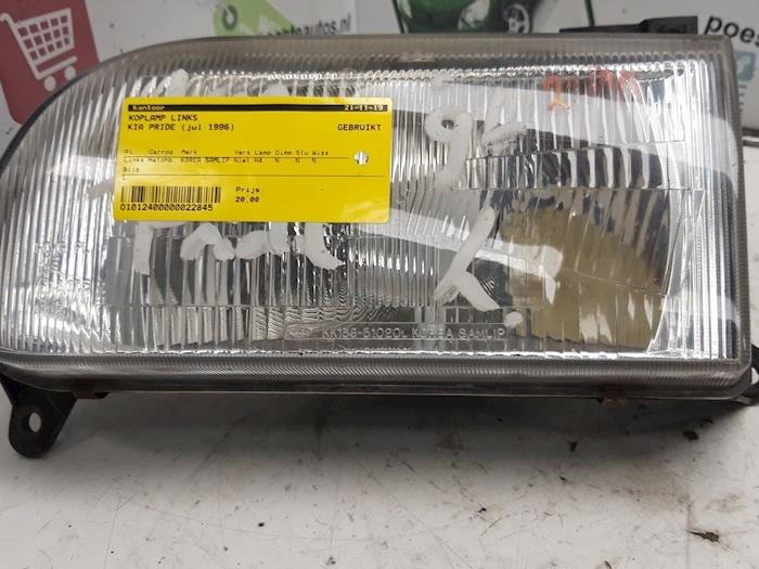 Używane Reflektor lewy Kia Pride (DA) 1.3i Cena € 10,00 Procedura marży oferowane przez Autodemontagebedrijf R. Poeste B.V.
