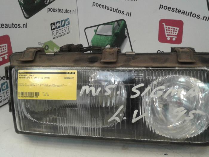 Używane Reflektor lewy Mitsubishi Sigma (F07W) 3.0 V6 Cena € 125,00 Procedura marży oferowane przez Autodemontagebedrijf R. Poeste B.V.