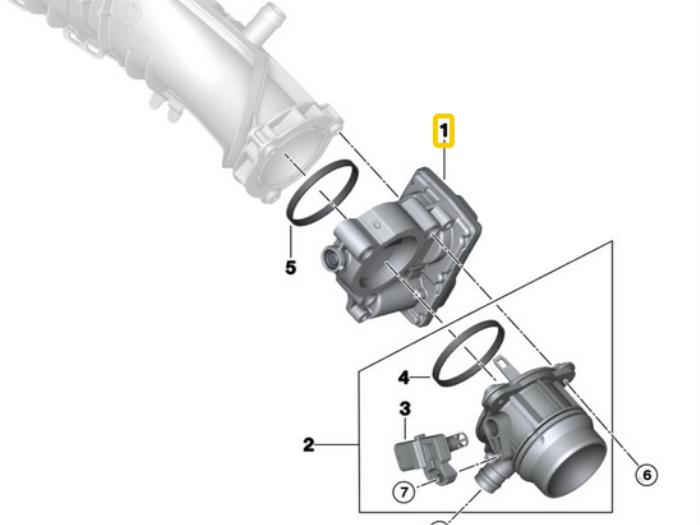 Drosselklappe van een MINI Mini (F56) 1.2 12V One, One First 2015
