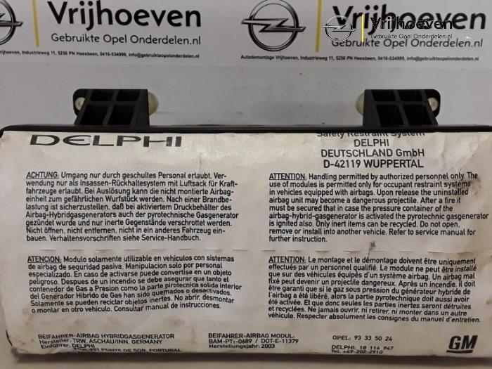 Poduszka powietrzna prawa (deska rozdzielcza) z Opel Meriva 1.4 16V Twinport 2005