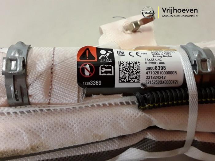 Roof curtain airbag, right from a Opel Astra K 1.6 CDTI 110 16V 2016