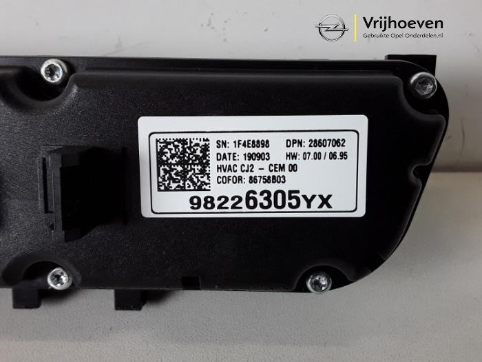 Heater control panel Opel Crossland/Crossland X 1.2 Turbo 12V 39149587