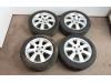 Set of wheels + tyres from a Opel Corsa C (F08/68), 2000 / 2009 1.2 16V Twin Port, Hatchback, Petrol, 1.229cc, 59kW (80pk), FWD, Z12XEP; EURO4, 2004-07 / 2009-12 2006