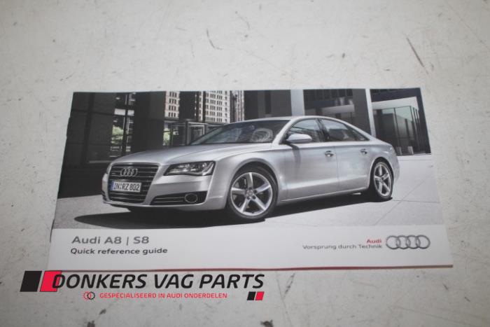 Używane Instrukcja Audi S8 (D4) 4.0 V8 TFSI 32V Cena € 9,99 Z VAT oferowane przez Donkers VAG Parts