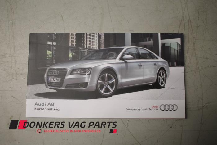Używane Instrukcja Audi S8 (D4) 4.0 V8 TFSI 32V Cena € 5,00 Z VAT oferowane przez Donkers VAG Parts