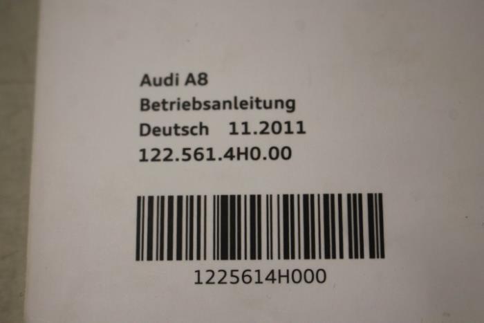 Instruction Booklet from a Audi S8 2013