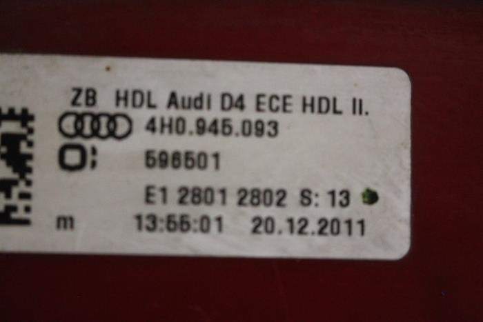 Taillight, left from a Audi S8 2013