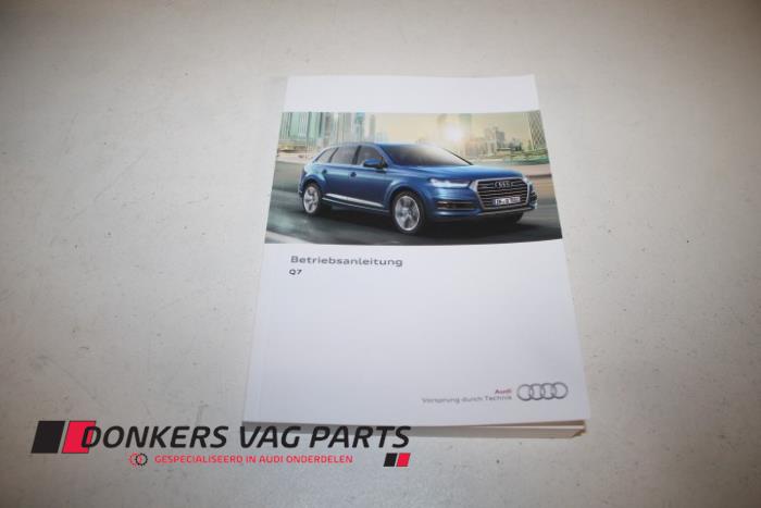 Używane Instrukcja Audi SQ7 (4MB/4MG) 4.0 TDI V8 32V Cena € 20,00 Z VAT oferowane przez Donkers VAG Parts
