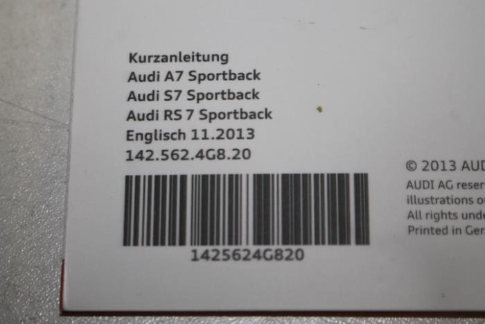 Instrucciones(varios) de un Audi A7 2014