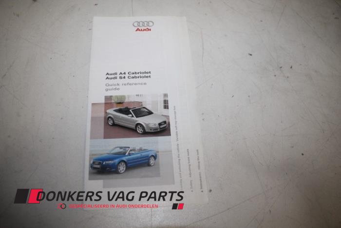 Używane Instrukcja Audi A4 Cabrio (B7) 3.0 TDI V6 24V Quattro Cena € 5,00 Procedura marży oferowane przez Donkers VAG Parts
