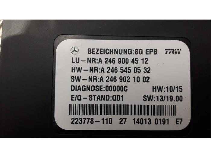 Modul hamulca postojowego z Mercedes-Benz B (W246,242) 1.5 B-180 CDI 16V 2014