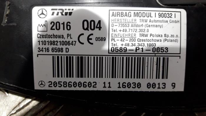Seat airbag (seat) from a Mercedes-Benz C (C205) C-250d 2.2 16V BlueTEC 2016