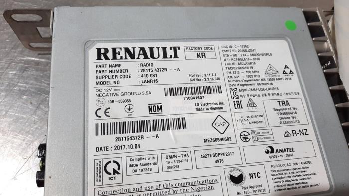 Radio de un Renault Scénic IV (RFAJ) 1.5 Energy dCi 110 2018