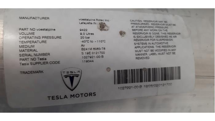 Luftkessel van een Tesla Model X 100D 2019