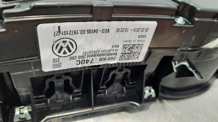 Tacho - Kombiinstrument KM van een Volkswagen Polo VI (AW1) 1.0 MPI 12V 2019