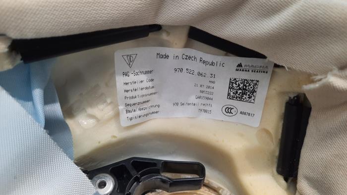 Achterbank airbag rechts from a Porsche Panamera (970) 3.0 V6 24V 2S 2014