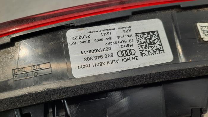 Rücklicht rechts van een Audi A3 Sportback (8YA) 1.5 35 TFSI 16V 2022