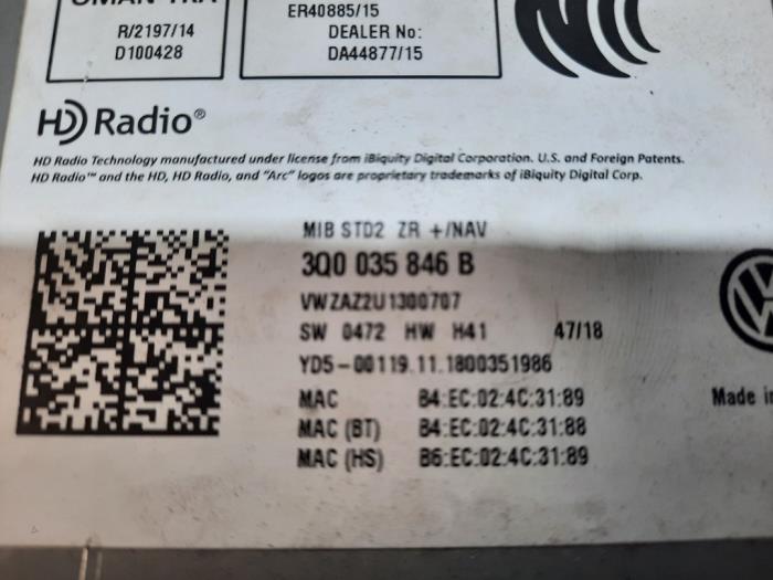 Radio z Volkswagen Polo VI (AW1) 1.6 TDI 16V 95 2019
