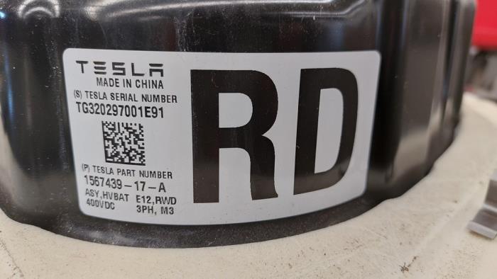 Batterie voiture électrique d'un Tesla Model 3 EV 2020