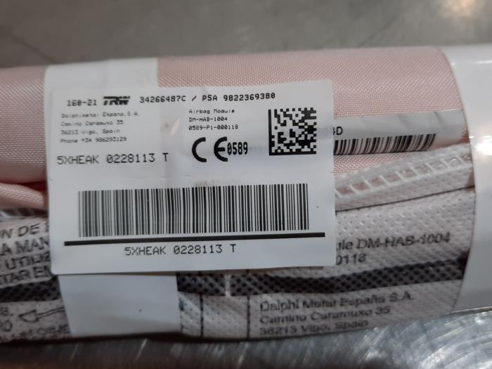 Takgardinairbag, höger från en Citroën C5 Aircross I (A4/AC/AJ/AR) 1.6 Hybrid 225 16V 2021