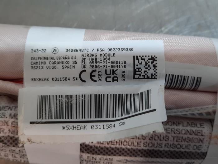 Takgardinairbag, höger från en Citroën C5 Aircross I (A4/AC/AJ/AR) 1.5 Blue HDi 130 16V 2022