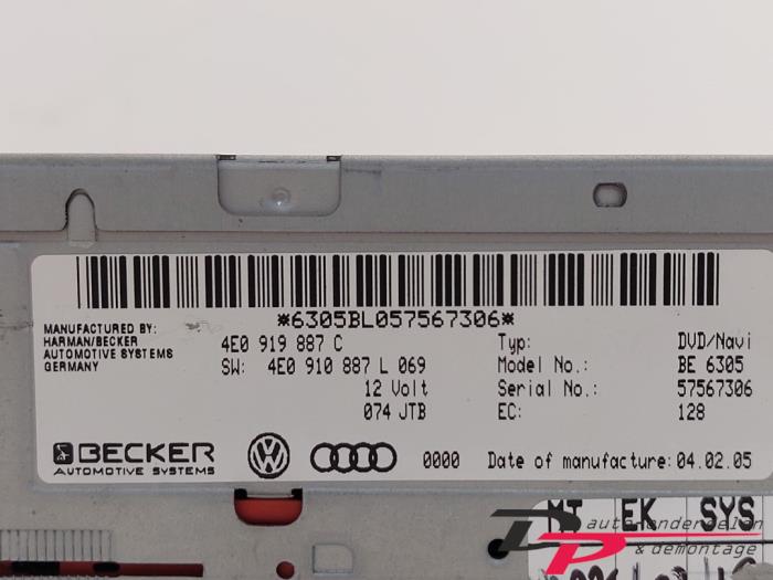 Système navigation d'un Audi A6 (C6) 2.0 TDI 16V 2005
