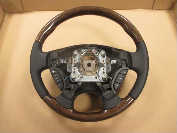 Housse De Volant En Cuir Pour Jaguar X-Type 2001-2009 - Couleur Beige Et Rouge Foncé Double Couture - Facile à Installer
