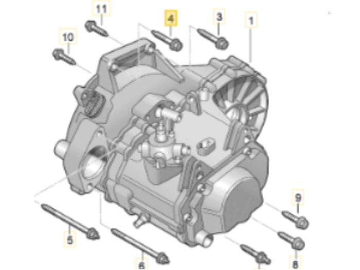 Getriebe van een Volkswagen Polo VI (AW1) 1.0 MPI 12V 2021