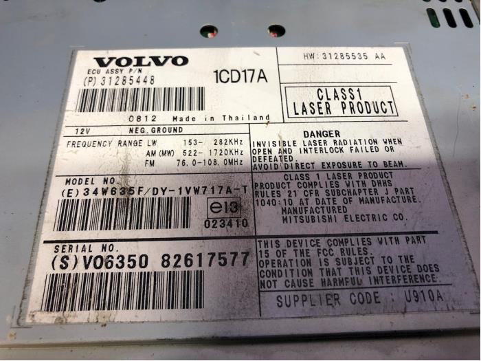 CD player Volvo V50 31285448 VOLVO Carparts Heesch